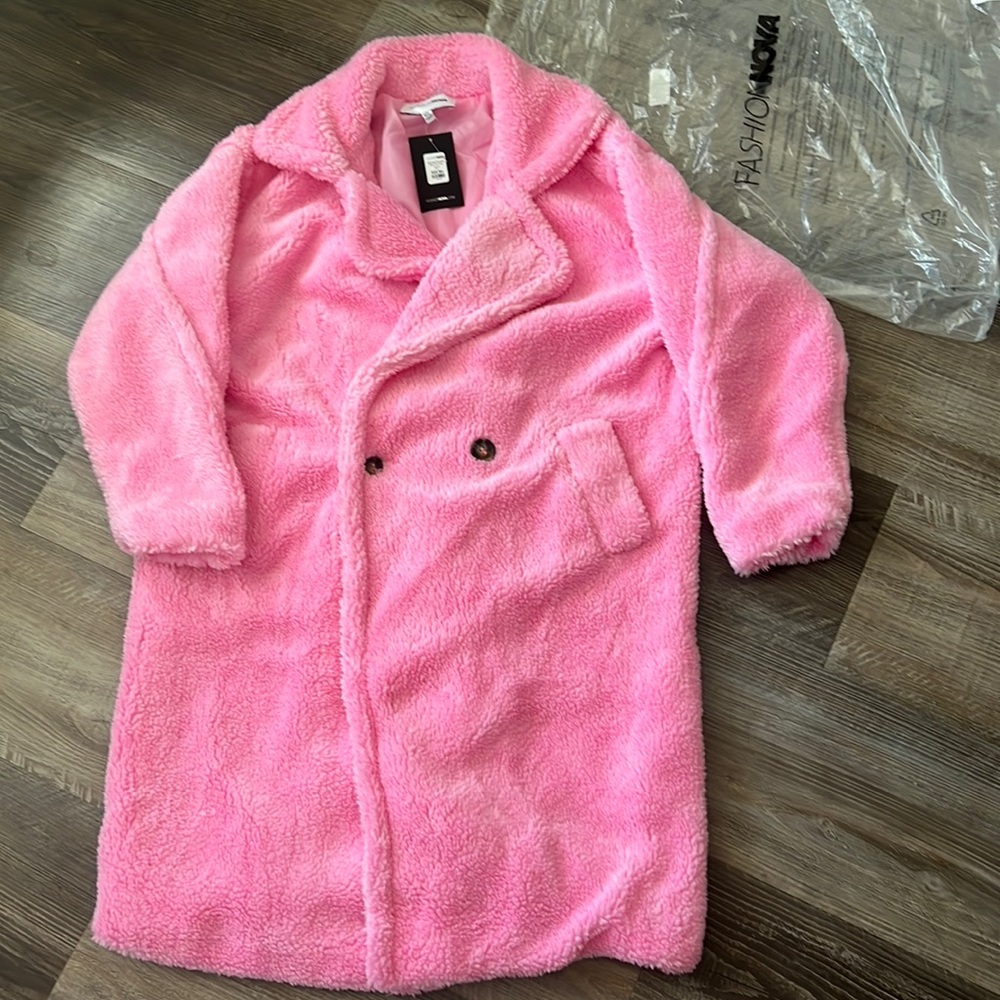 Pink Faux Fur Coat